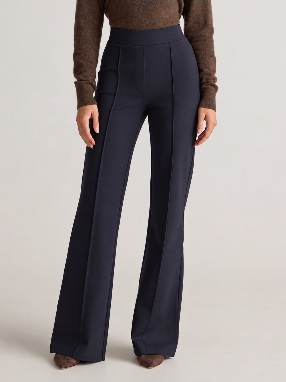 Spanx SPANXsmooth™ PerfectFit Ponte Flare Pants in Navy Size Small